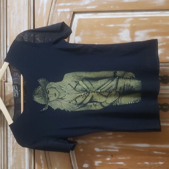 Fox Fire Countrygirl 🔥 Beaded Mesh Style Tshirt. Sexy Fun Country Dancing - Picture 1 of 7
